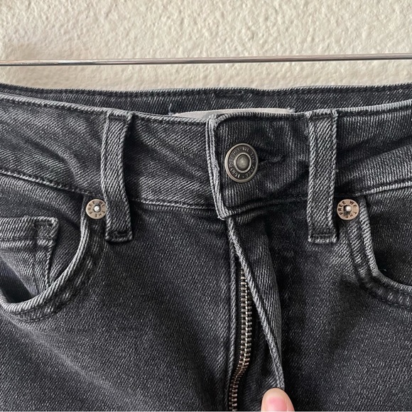 Free People We The Free Jeggings Jeans Women’s 25 Black Stretch Cropped Raw Hem - Picture 6 of 16